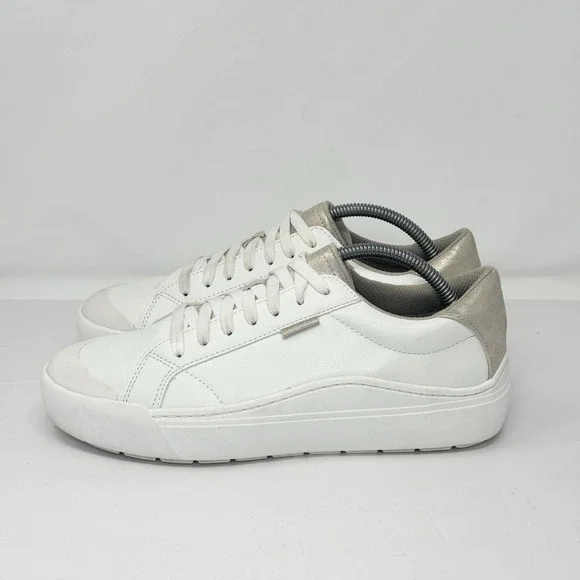 Dr Scholl's Women's Time Off Sneaker Size 9.5M White Gold Faux Leather - Picture 6 of 13